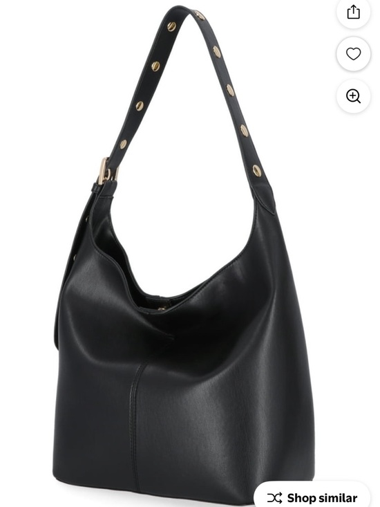 Time and Tru Handbags - Black Shoulder Bag with Grommet Strap